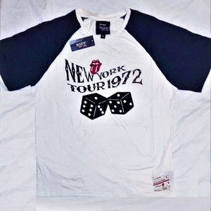 Rolling Stones New York Tour 1972 Dice RIFF Stars Raglan Official T-Shirt L NWT